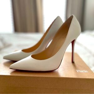 Authentic white Christian Louboutin white pump heels bride ON SALE